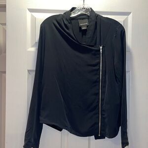 Trouve Black Modal Side Zip Jacket
